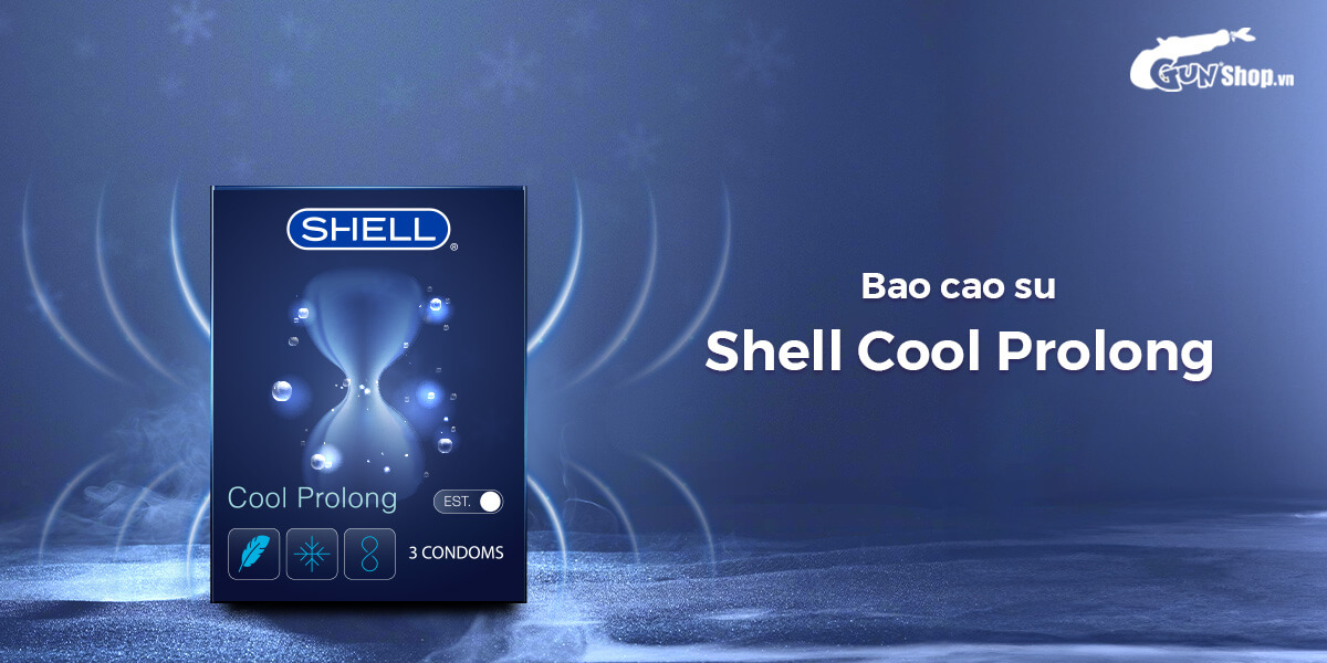 Bao cao su Shell Cool Prolong mát lạnh cao cấp tại Gunshop