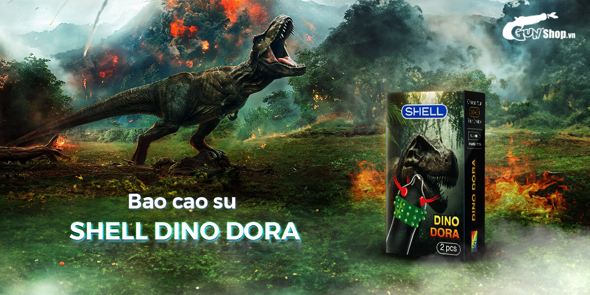 Bao cao su Shell Dino Dora gai bi lớn chính hãng, giá rẻ tại Gunshop
