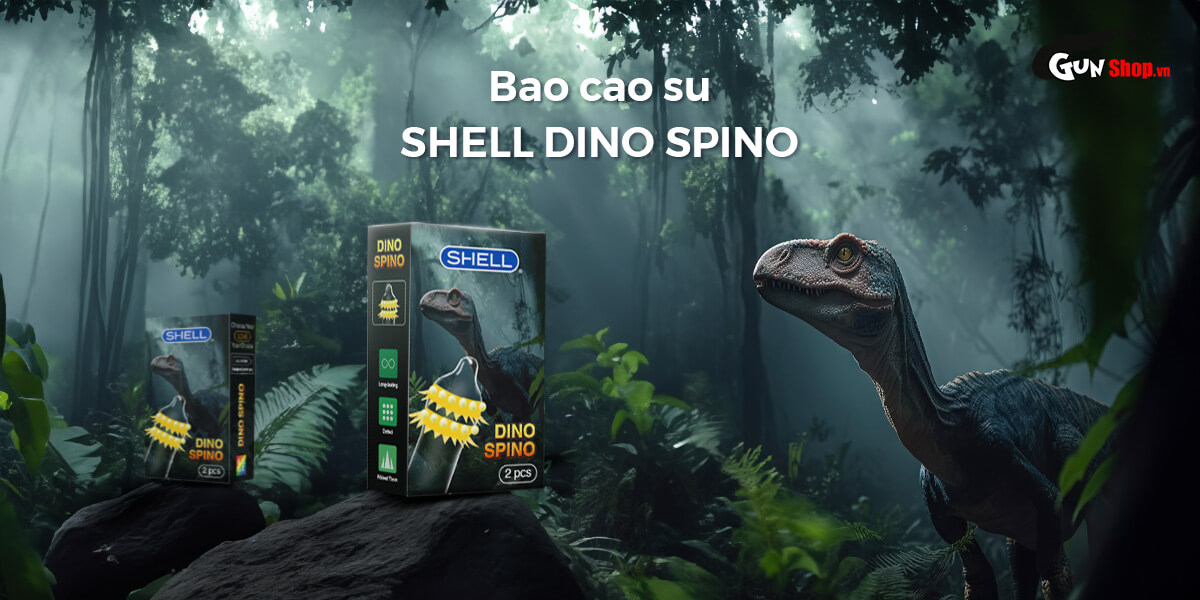 Bao cao su Shell Dino Spino bi gai lớn chính hãng tại Gunshop