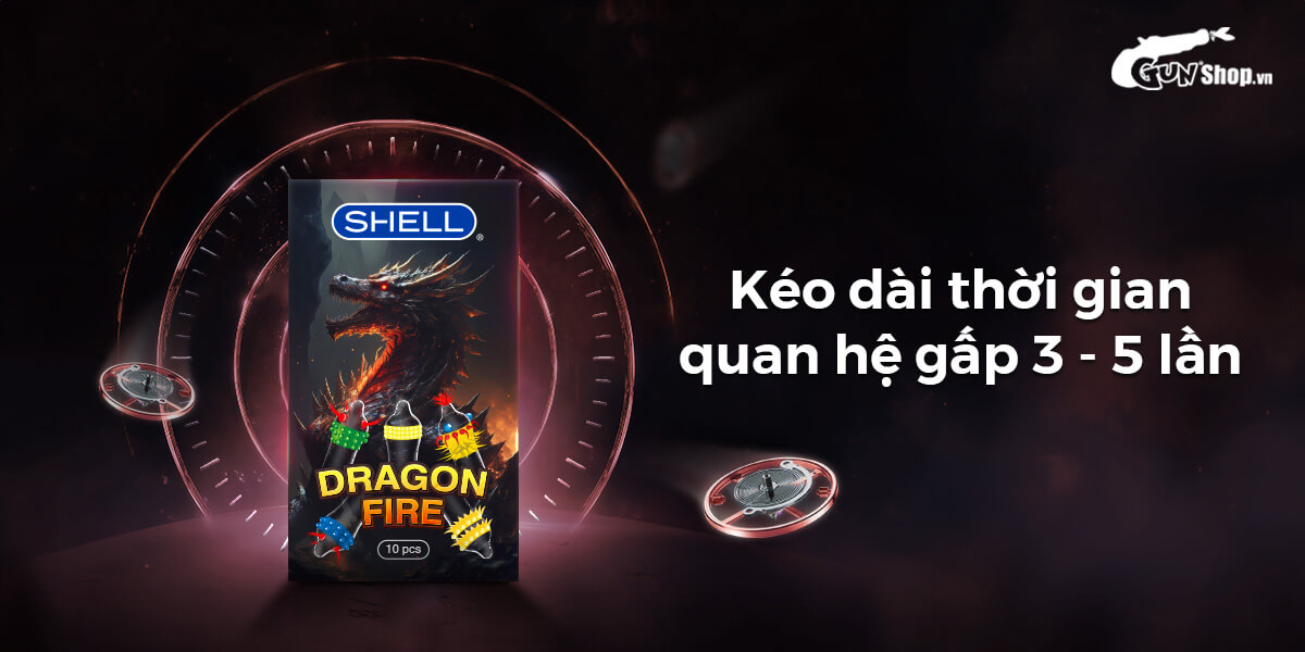 Bao cao su Shell Dragon Fire bi gai lớn chính hãng giá rẻ tại Gunshop
