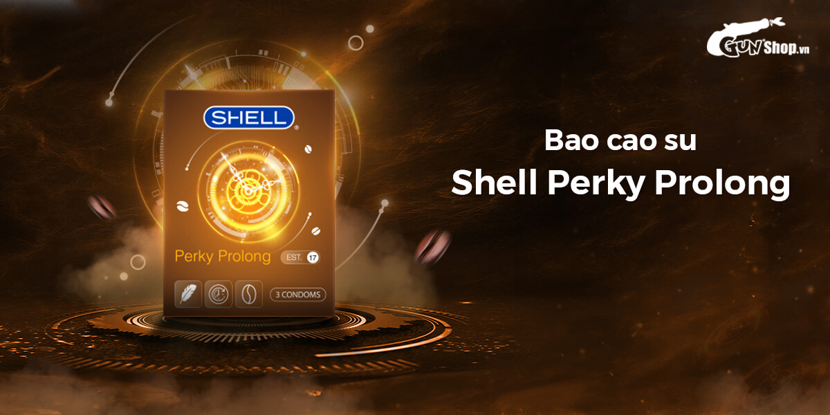Bao cao su Shell Perky Prolong - Hộp 3 cái chính hãng giá rẻ tại Gunshop