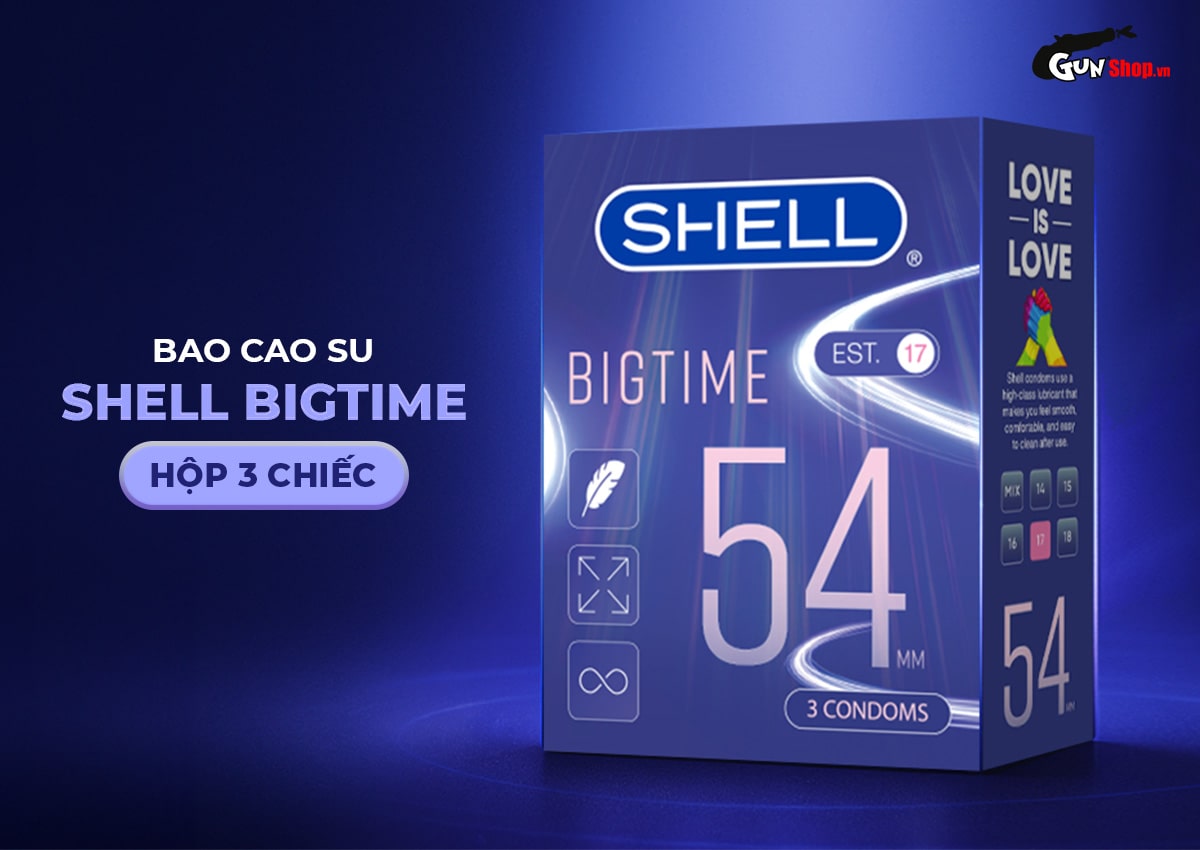 Bao cao su Shell Bigtime 54mm chính hãng tại Gunshop