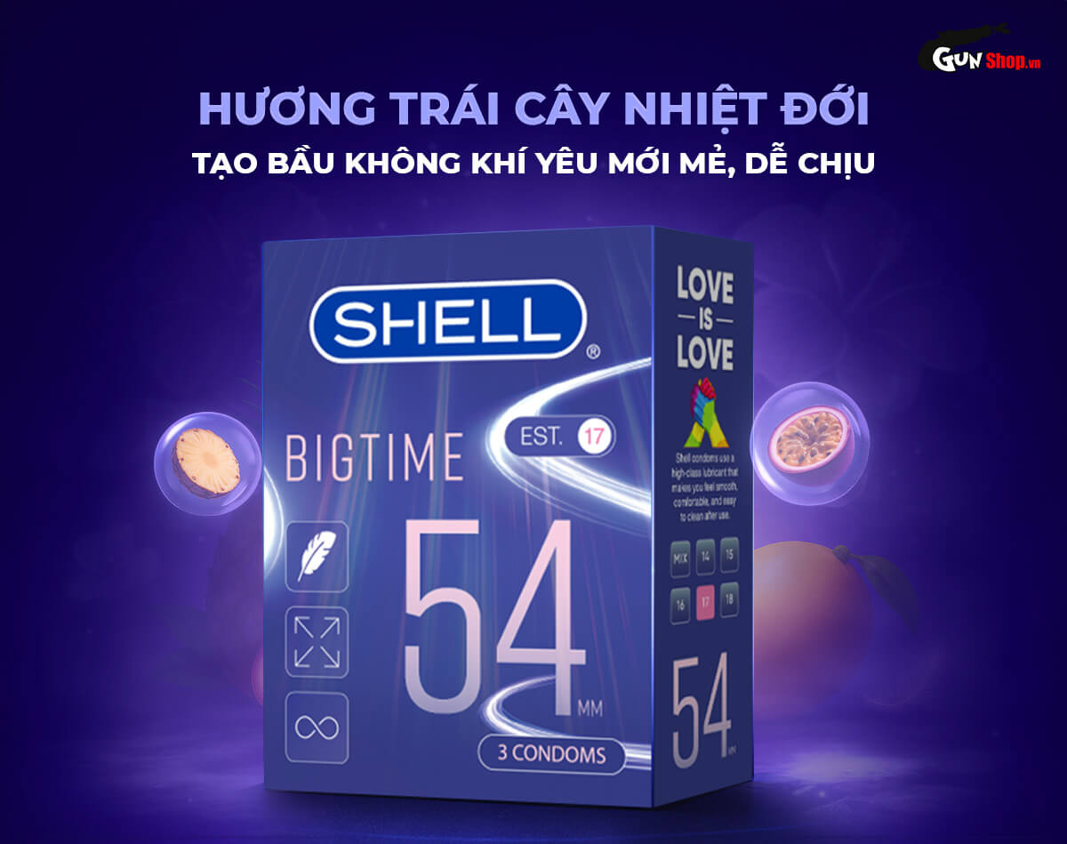 Bao cao su Shell Bigtime 54mm chính hãng tại Gunshop