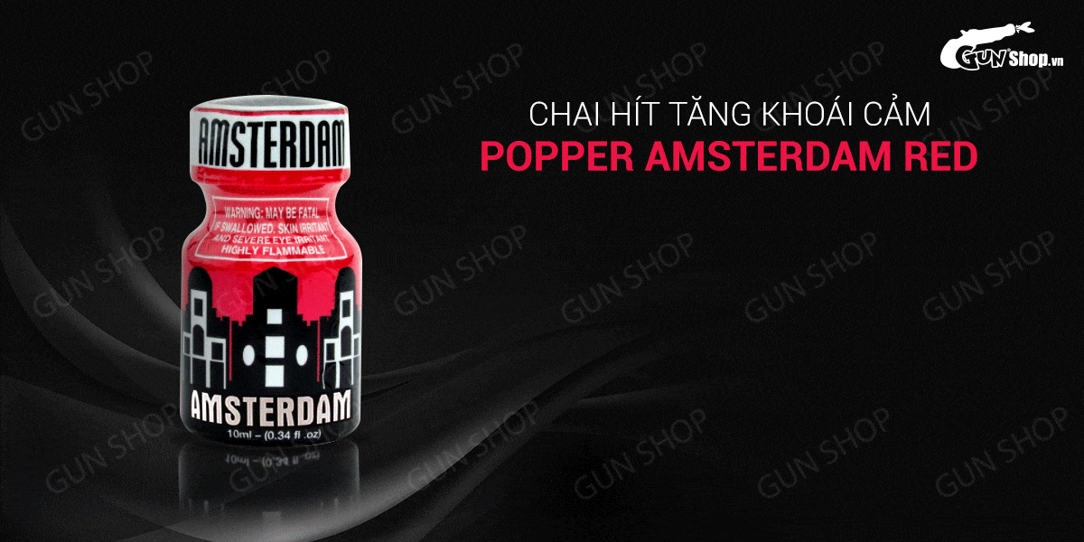 Chai hít tăng khoái cảm Popper Amsterdam Red chính hãng tại Gunshop