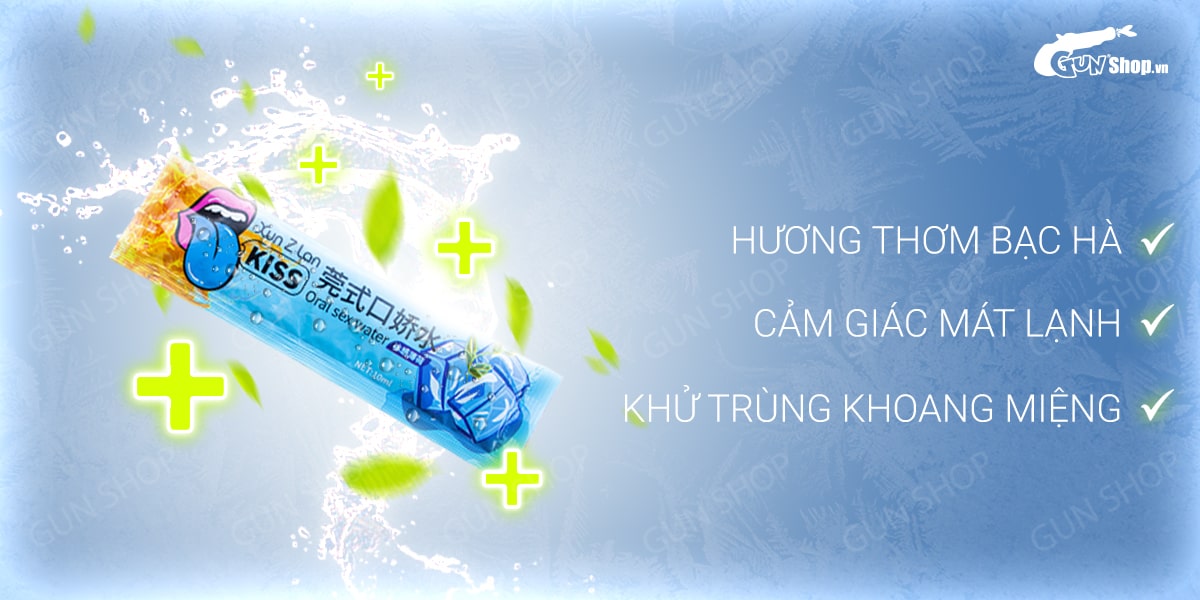 Nước tình yêu BJ mát lạnh hương bạc hà - Xun Z Lan Kiss Cool - Gói 10ml