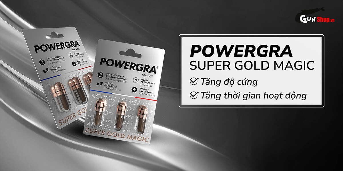 Viên uống tăng kích thước, kéo dài thời gian Powergra For Men chính hãng tại Gunshop