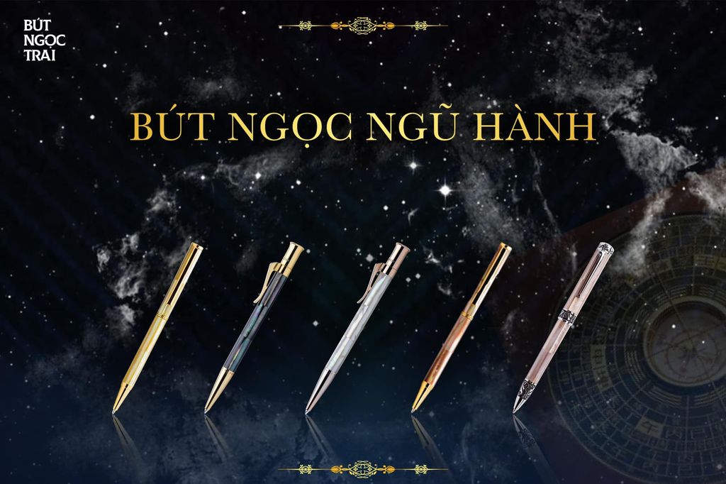 QUÀ TẶNG BÚT NGỌC TRAI THEO NGŨ HÀNH ĐẶT BÚT KÝ, VIẾT THÀNH CÔNG
