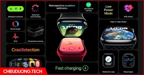 Apple Watch 8 chính thức: Cảm biến thân nhiệt, phát hiện va chạm ô tô, tính năng tiết kiệm pin mới