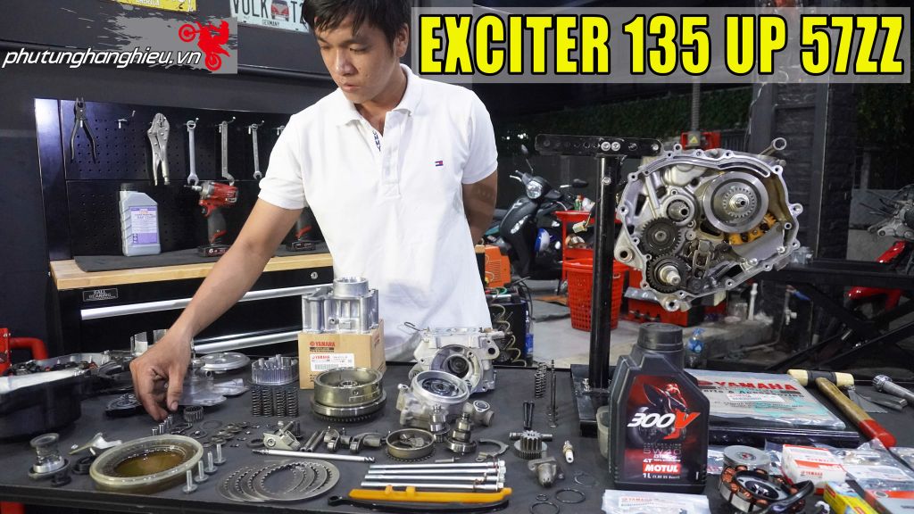 Ráp máy EXCITER 135 lên lòng trái V-IXION 57mm