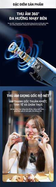 Micro cài áo PULUZ (1 RX + 1 TX) Micro cài áo không dây đa năng