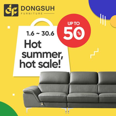 Giảm giá 50% Sofa da hiện đại. Giảm thêm 10% khi check-in tại Dongsuh Furniture.