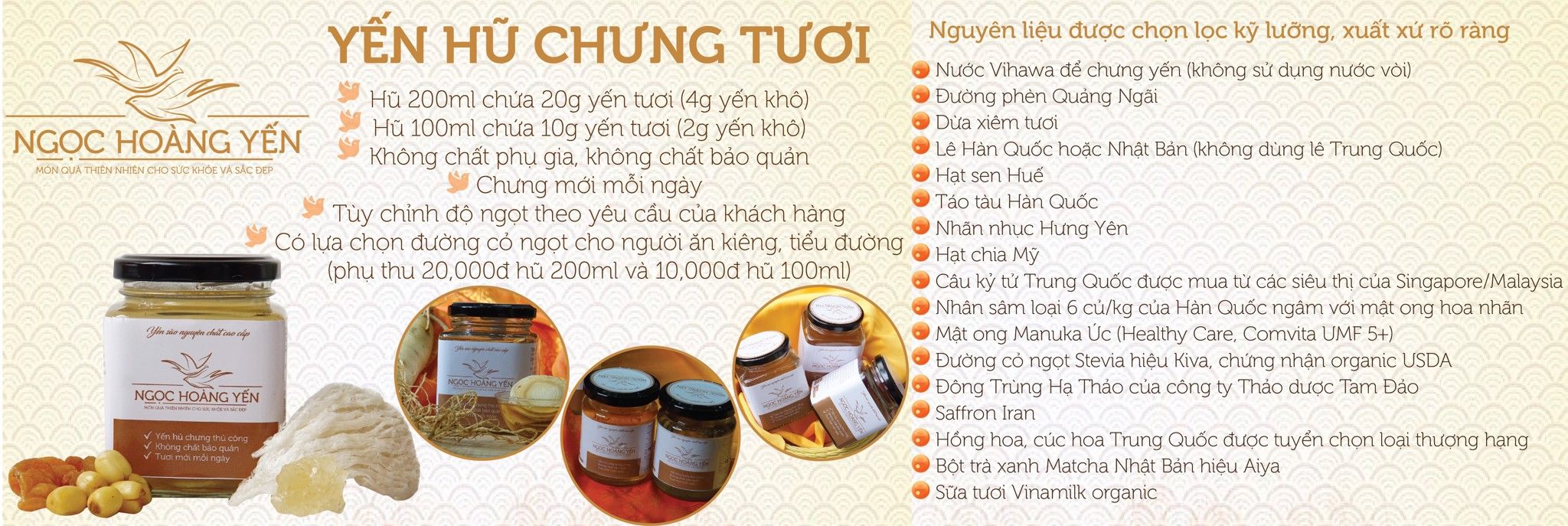 Yến hũ chưng tươi