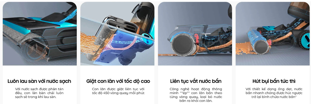 Hệ thống cân bằng áp lực dòng chảy của máy hút bụi lau nhà khô và ướt U Ultty SCW 18