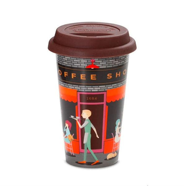 Ca giữ nhiệt sứ Delonghi Thermal Mug Coffee Shop