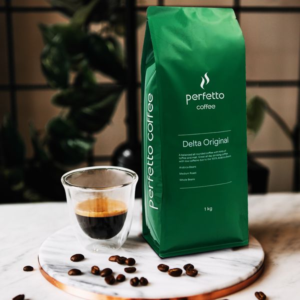 Cà phê hạt cao cấp Perfetto Delta Series Original 1000g bao bì mới