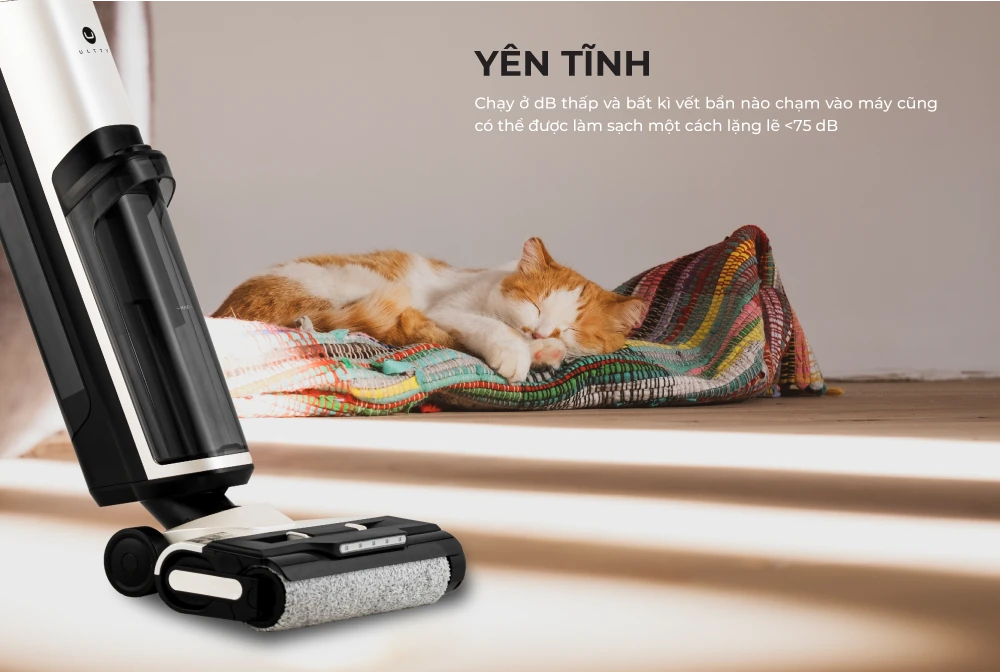 Máy hút bụi lau sàn không dây U Ultty SCW 18 hoạt động yên tĩnh
