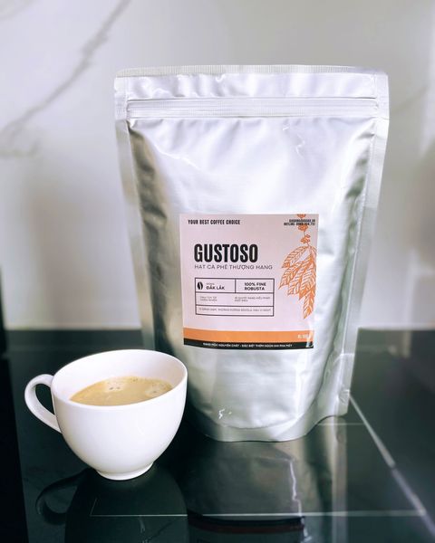 Cà phê hạt siêu sạch  Gustoso Dak Lak chuyên dùng cho máy pha cafe từ hạt Delonghi