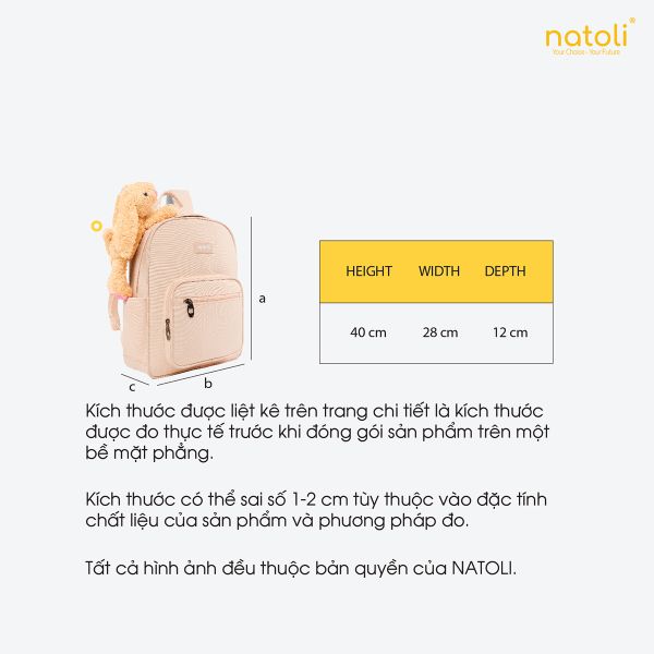Balo nữ thỏ bông NATOLI - BST Sweet Bunny Backpack B28