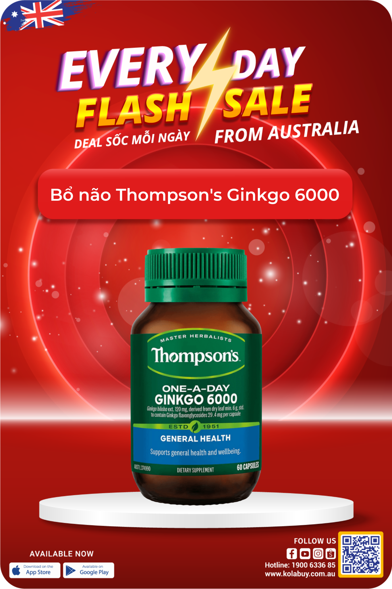 Bổ não Thompson's Ginkgo 6000