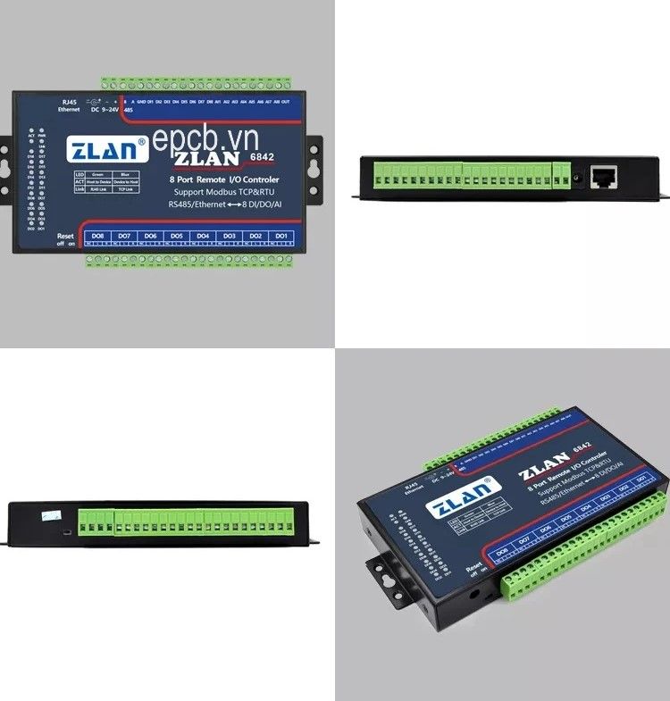 ZLAN6842 - Bộ điều khiển IO qua Ethernet hoặc RS485