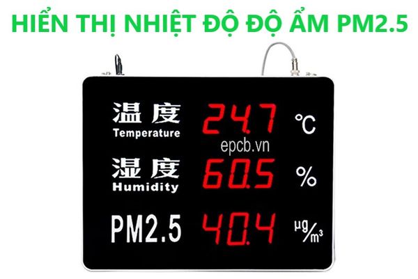 Đồng hồ Led nhiệt độ độ ẩm chất lượng không khí ES-HTPM518
