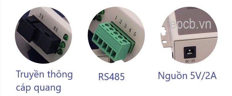 Bộ chuyển đổi 1 cổng RS485 sang quang Model RS485-FIBER-01