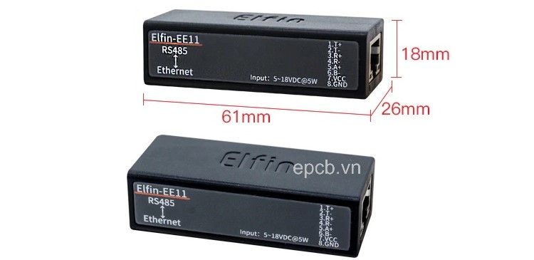 Bộ chuyển đổi kết nối mạng Ethernet sang RS485 Modbus RTU E11
