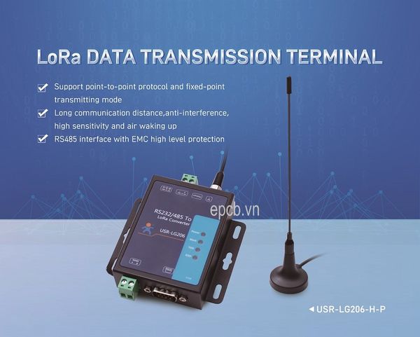 Bộ chuyển đổi RS485/232 sang LoRa USR-LG206-L-C