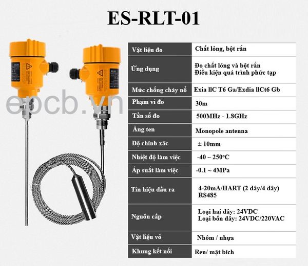 Cảm biến đo mức radar ES-RLT (Radar Level Transmitter)