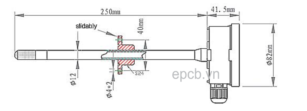 Cảm biến đo nhiệt độ độ ẩm đường ống HVAC RK330-04