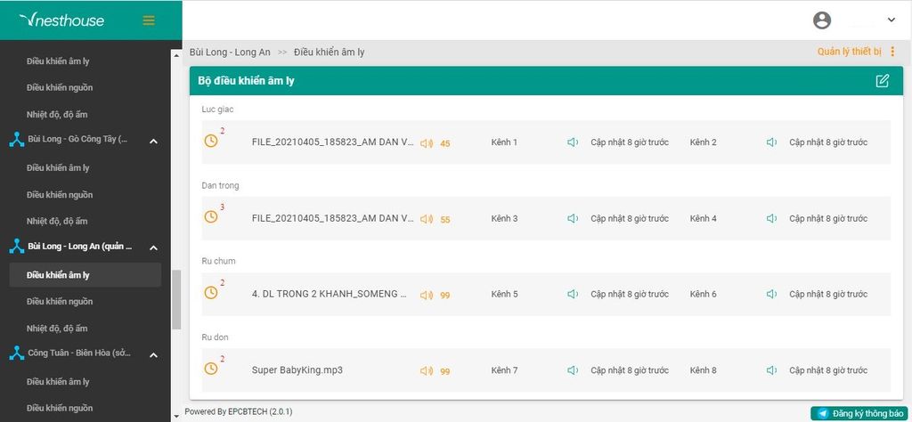 Thiết bị điều khiển âm thanh và giám sát âm ly nhà yến SmartAudio