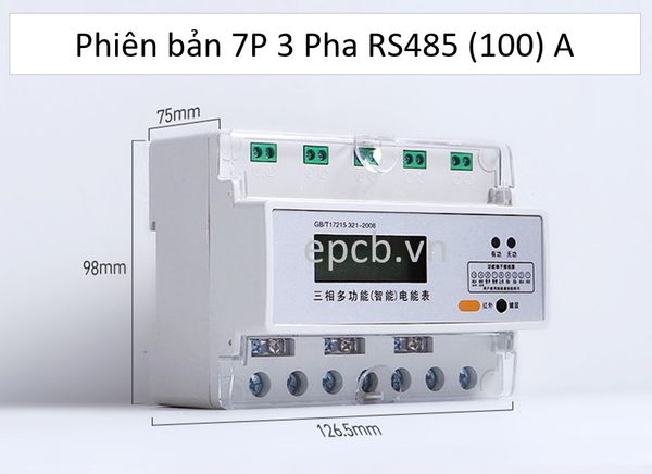 Đồng hồ đo điện 1 pha 3 pha đa năng hỗ trợ điều khiển bật tắt RS485