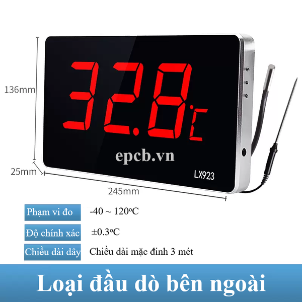 Đồng hồ đo nhiệt độ hiển thị màn hình LED EPCB-LX923