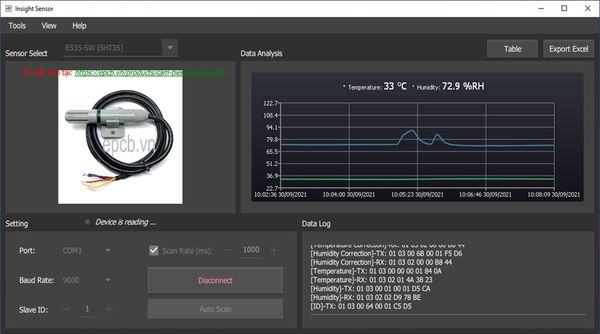 Sử dụng Insight Sensor để xem biểu đồ và xuất excel dữ liệu nhiệt ẩm