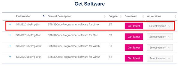 Link tải phẩm mềm STM32CubeProgrammer software for all STM32