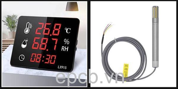 Đồng hồ đo nhiệt độ độ ẩm màn hình led hiển thị - EP-LX915