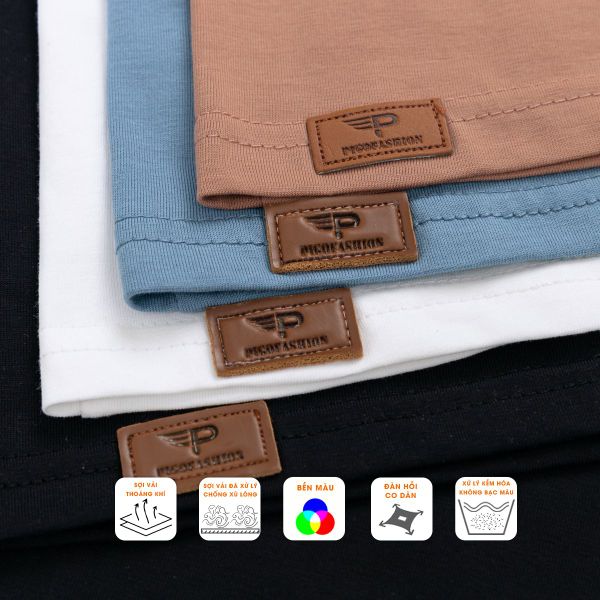 Bộ áo thun cổ tròn cotton thoáng mát và quần short nỉ nam chất lượng giao hàng nhanh ATS08.QSN01 PIGOFASHION