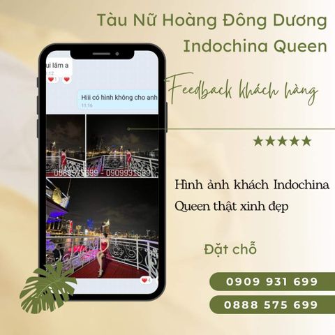 Feedback khách hàng tàu Nữ Hoàng Đông Dương - indochina queen
