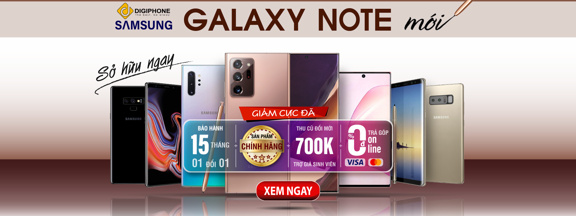 Galaxy Note 20 Ultra 5G và Note 20 5G trả góp 0 đồng
