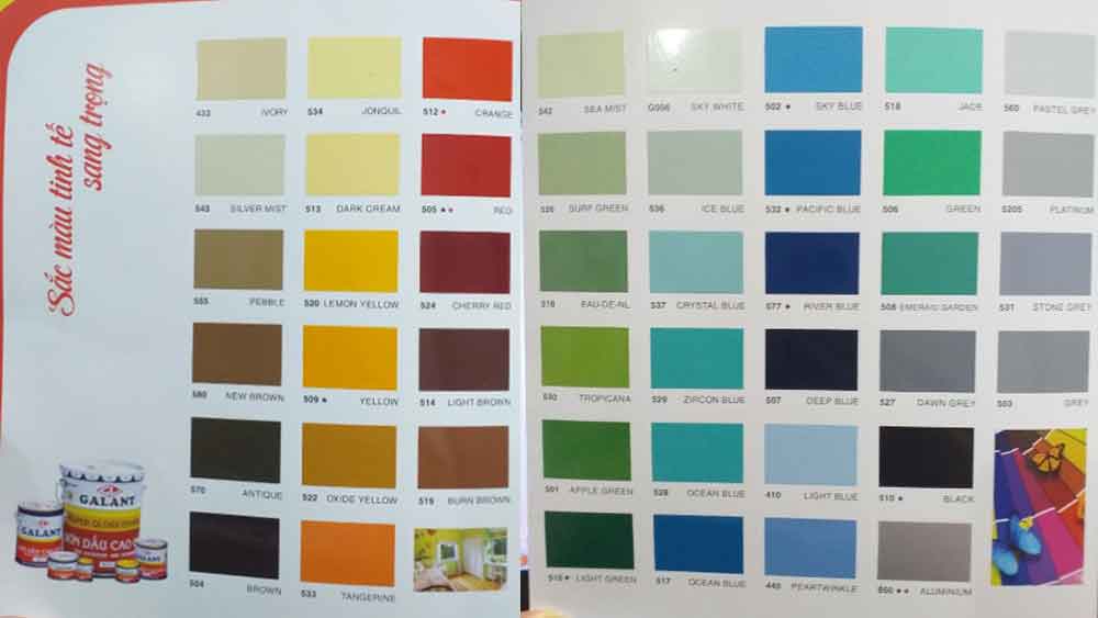 Bảng màu sơn dầu Galant