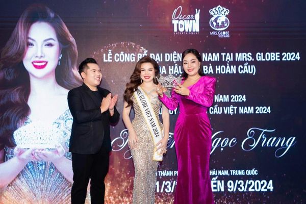 Hoa hậu Hoàng Thanh Nga tài trợ vương miện cho Mrs Globe Vietnam 2024 Nguyễn Ngọc Trang
