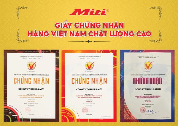Miti nhiều năm liền đạt giải thưởng Hàng Việt Nam chất lượng cao