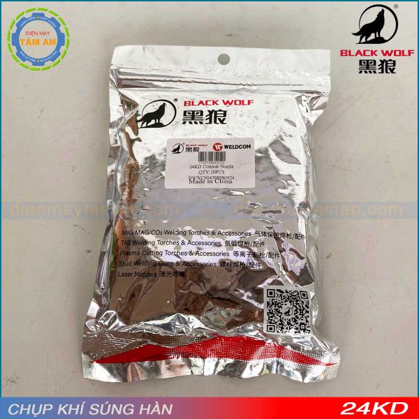 Chụp khí súng hàn 24KD Black Wolf