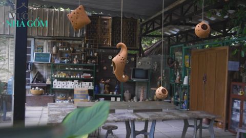 Không gian mở, nơi trải nghiệm làm gốm thủ công ở Vườn Nhà Gốm