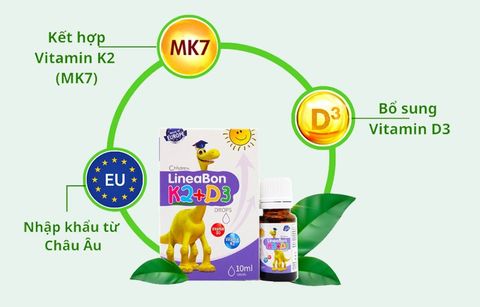 Vitamin Lineabon K2 + D3 cho trẻ sơ sinh hiệu quả thế nào