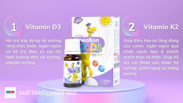 Vitamin Lineabon K2 + D3 cho trẻ sơ sinh