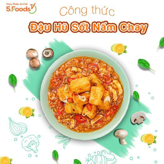 CÔNG THỨC ĐẬU HŨ CHIÊN GIÒN SỐT NẤM CHAY