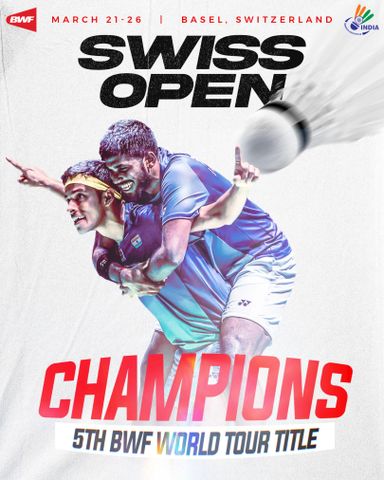 Satwiksairaj Rankireddy-Chirag Shetty vô địch giải Swiss Open 2023