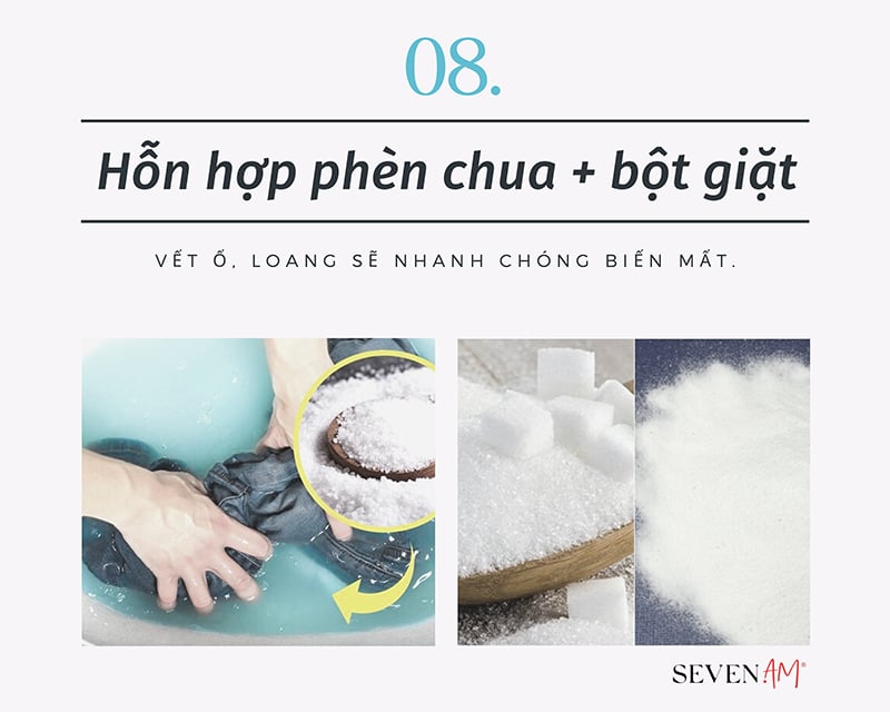 Dùng phèn chua để tẩy trắng quần áo