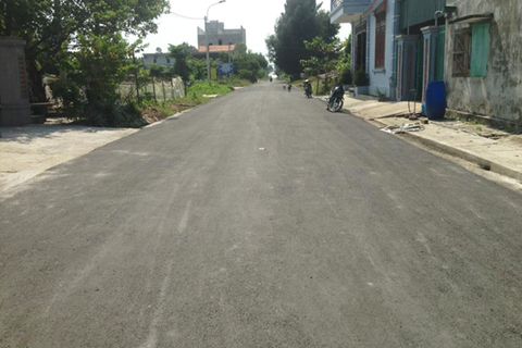 Quy trình thi công tuyến đường Trường Chinh tại xã Ngọc Vừng, huyện Vân Đồn bằng vật liệu Carboncor Asphalt